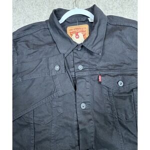 Levi's Mens Button Front Cotton Denim Trucker Jean Jacket Color Black XXL  2XL